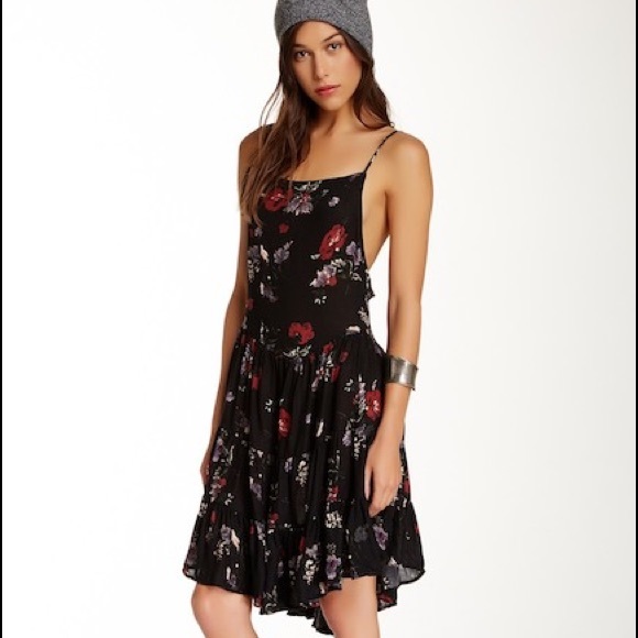 Free People Dresses & Skirts - Free people black floral print dress